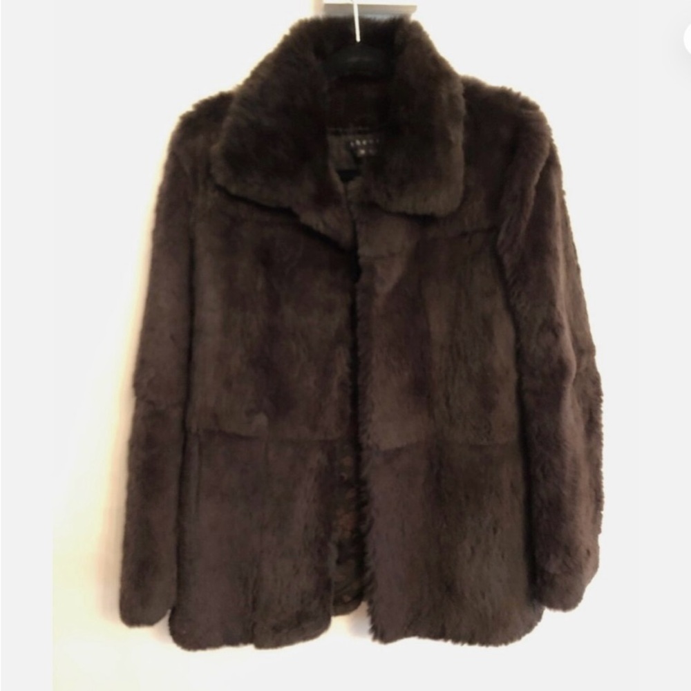 Theory ‘Claudia B’ Rabbit Fur Jacket, Brown